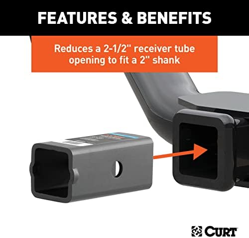 CURT 45405 Receiver Reducer Sleeve for 2-1/2" Trailer Hitches