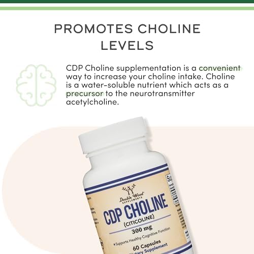 CDP Choline (Citicoline) 300mg, Memory, Focus & Mental Energy, 60 Ct