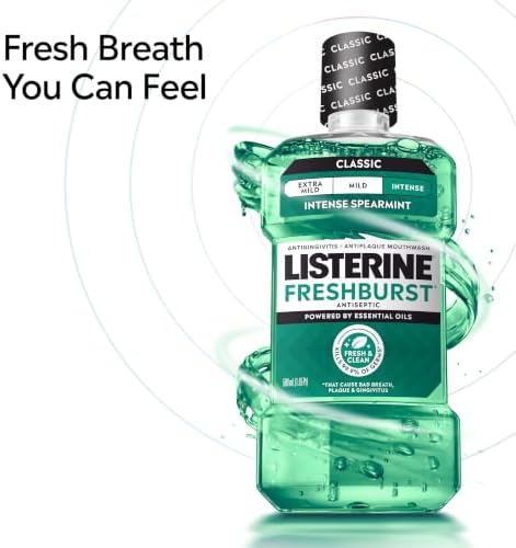 Listerine Freshburst Antiseptic Mouthwash, Spearmint, 33.8 fl. oz/1L x 2