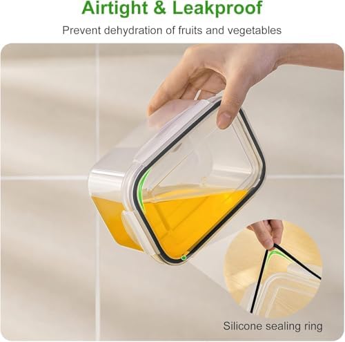 8 PCS Fruit Storage Containers for Fridge, Leakproof Produce Containers