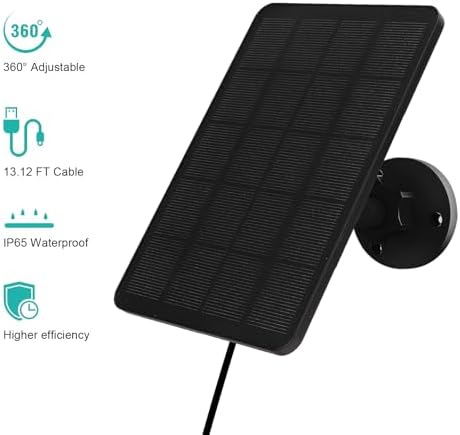 Solar Panel for Blink Camera, Solar Panel 4W Compatible with Blink Outdoor 4 (4th Gen) Camera, Solar Charger for Camera Outdoor with 13.12Ft Outdoor Power Cable, Adjustable Mount, IP65 Waterproof