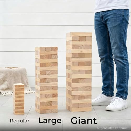 Outdoor Games Large Tumble Tower 54 Wood Blocks Stacking Game 4 FT Tall