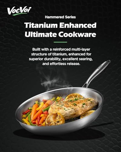 VocVoi Titanium pans for cooking,12" Nonstick pro frying cookware