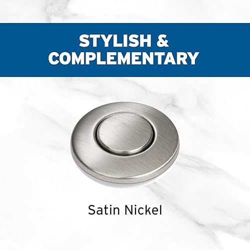 InSinkErator Garbage Disposal Air Switch Kit, Dual Outlet Sink Top Switch Button for All InSinkErator Food Waste Disposer Models, Satin Nickel STS-OOSN