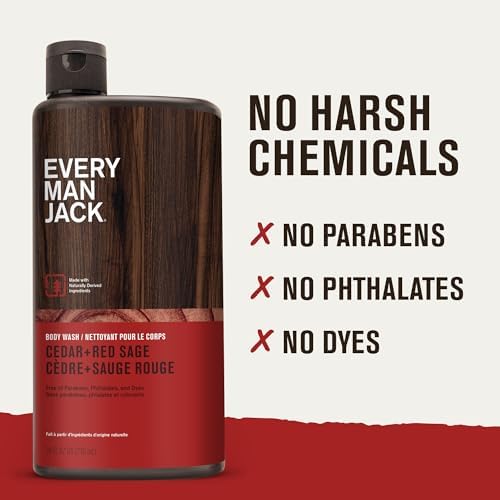 Every Man Jack Hydrating Body Wash for Men, Cedar Red Sage, 2pk