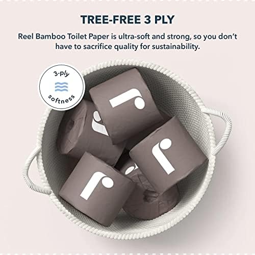 Reel Premium 3-Ply Bamboo Toilet Paper - 48 Rolls, 300 Sheets per Roll