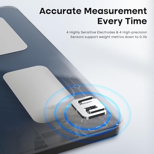 GE Smart Scale for Body Composition, Weight, BMI, 500lb, Large 11.8-Inch