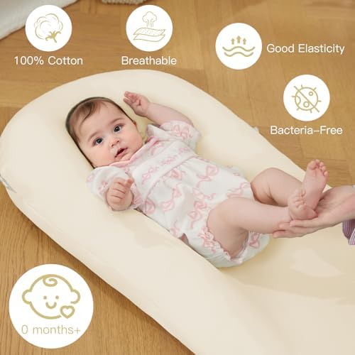 Baby Lounger for Newborn 0-24 Months Soft Cotton Infants Support Cushion