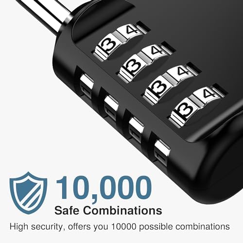 Puroma 2 Pack Combination Lock Locker 4 Digits Combo Padlock Gym Black