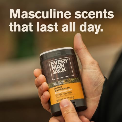Every Man Jack Antiperspirant Deodorant for Men, Amber Sandalwood, 2pk