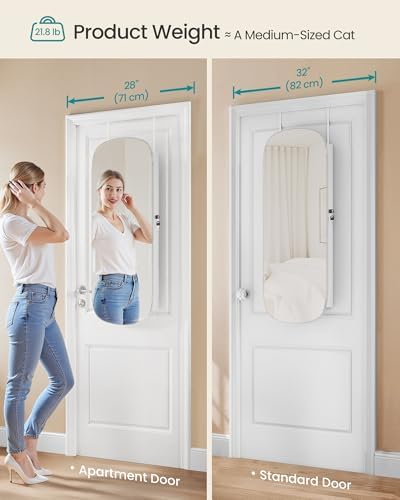 SONGMICS Jewelry Organizer, LED Jewelry Cabinet, Wall/Door Mounted