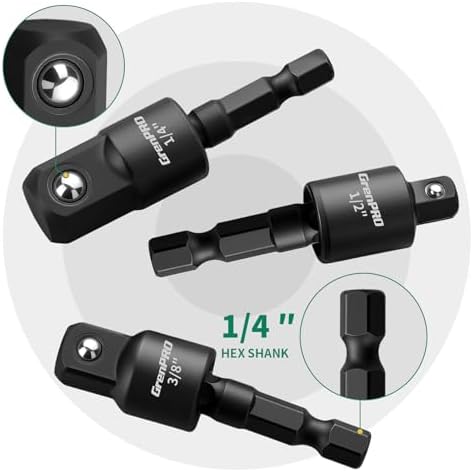 GRENPRO 19-Piece Flexible Drill Bit Extension Kit, 2 Right Angle Adapters