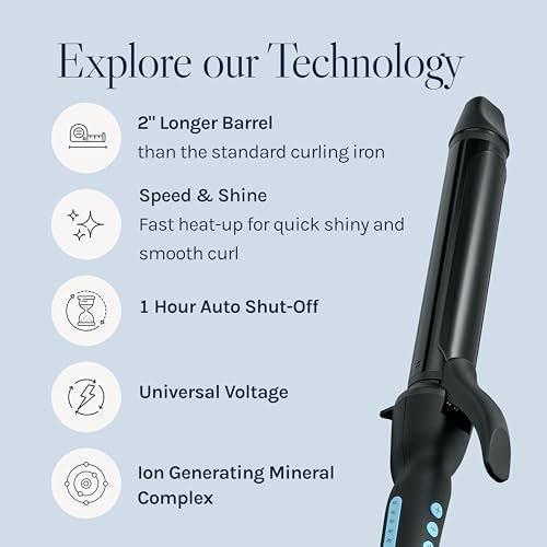 Bio Ionic Long Barrel Curling Iron, Moisture Heat Technology & NanoIonic MX
