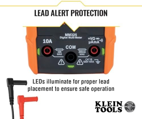 Klein Tools MM325 Multimeter, Digital Manual-Ranging 600V AC/DC Voltage Tester, Tests Batteries, Current, Resistance, Diodes, and Continuity