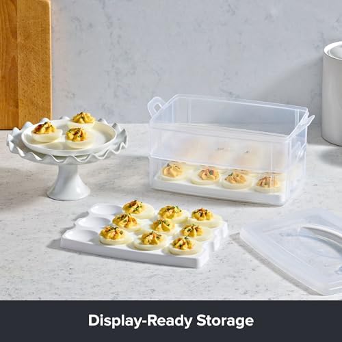 Snapware (2-Layer, 24 Eggs) Plastic Detachable Deviled Egg Carrier Storage