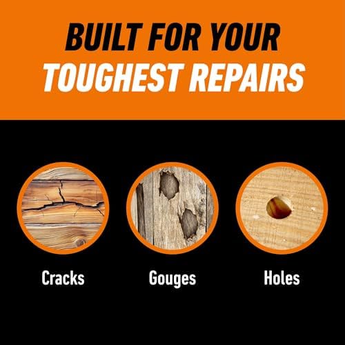 Gorilla All Purpose Wood Filler, Natural Finish, 16 oz Tub, 1-Pack