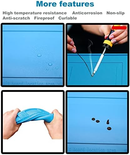 PAFOWO Silicone Soldering Mat for Electronic Repair, 17.7 X 11.8 in