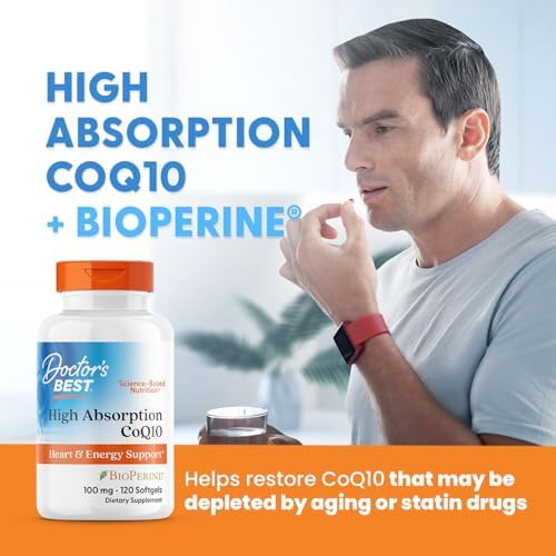 Doctor's Best High Absorption CoQ10 with BioPerine Supplement, 120 Softgels