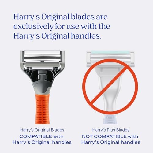 Harry's Original Shaving Kit for Men - 6 Razor Blade Refills, Shave Gel