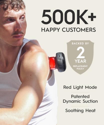 REVO The Original 4-in-1 Smart Cupping Massager with LED Light, Heat, Dynamic Suction & Vibration Massage, Portable Cordless Rechargeable Cupping Device for Body- 1 Pack