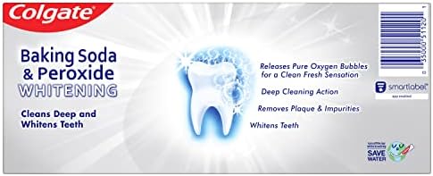 Colgate Baking Soda & Peroxide Toothpaste - Whitens Teeth, Fights Cavities & Removes Stains, Brisk Mint, 6 Ounce (Pack of 2)