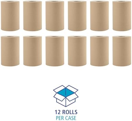 Boardwalk BWK6252 Hardwound Paper Towels, 8" x 350ft, 1-Ply Natural (Case of 12 Rolls)
