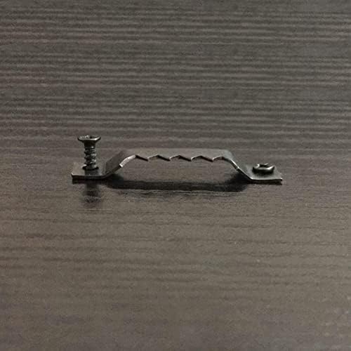 50 Pack Small Metal Sawtooth Picture Hangers with Screws (Black)