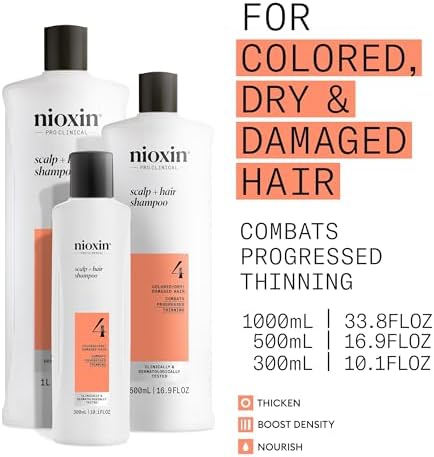 NIOXIN System 4 | Scalp Care | Thickening Shampoo | Colored Damaged Hair