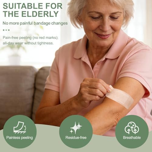 Hysimedy Silicone Bandages for Sensitive Skin 2x4 Inch Painless Removal