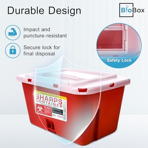 Sharps Container - Large Sharps Containers for Home Use, Needle Disposal
