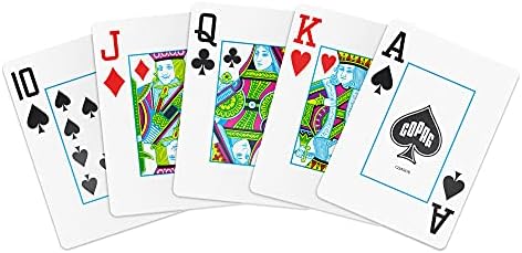 Copag 1546 Design 100% Plastic Playing Cards, Poker Size (Standard) Red/Blue (Jumbo Index, 1 Set)