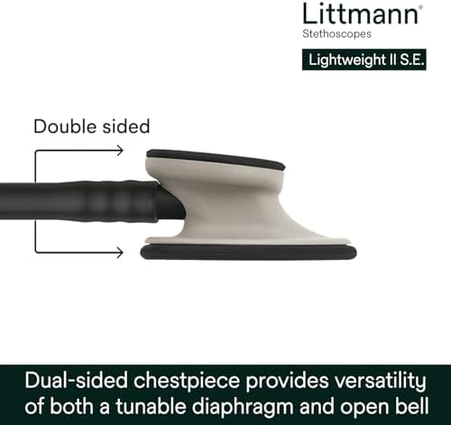 3M Littmann Lightweight II S.E. Stethoscope, 2450, 28" Black Tube