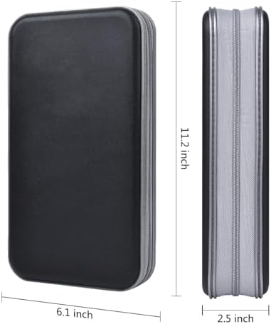 alavisxf xx CD Case, 96 Capacity Hard Plastic Organizer Wallet for Car