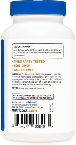 Nutricost L-Citrulline 500mg, 120 Capsules, 60 Servings