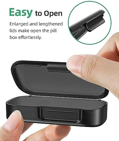 PULIV Weekly Pill Organizer with Large Capacity, Dual Protection (Black)