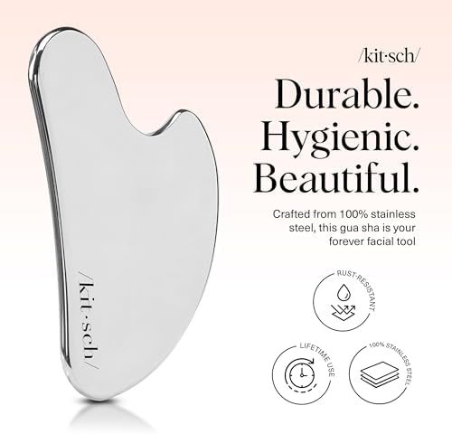 Kitsch Stainless Steel Guasha Tool for Face - Silver