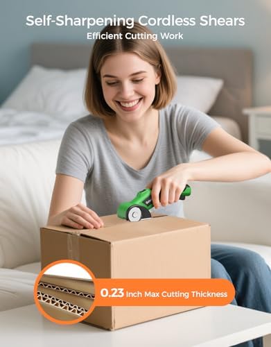 Soleilwear Cardboard Cutter, Cordless Electric Scissors with Safety Lock