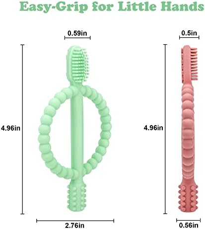 MISSLILI Baby Teething Toys with Easy-Hold Handle, Infant Toothbrush