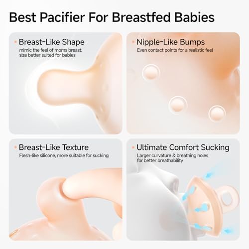 Garkoko Breast-Like Baby Pacifier for Newborns Breastfed Babies 0-6 Months