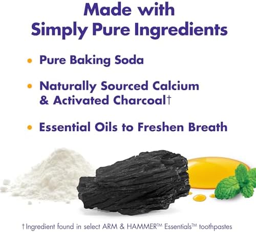 ARM & HAMMER Essentials Fluoride-Free Toothpaste, Clean Mint, 4.3oz, 4-Pack