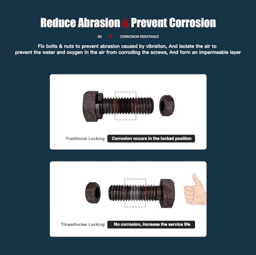 2 Pack Thread Locker Blue 243 (Removable) + Red 271 (Permanent)