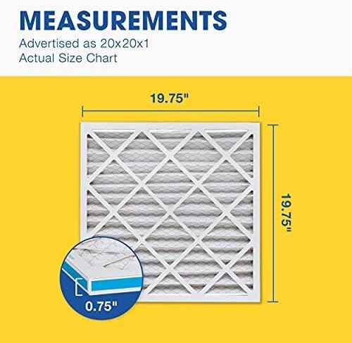 Aerostar Air Filter 20x20x1 MERV 8 AC Filter, HVAC, Furnace Filter, 6 Pack