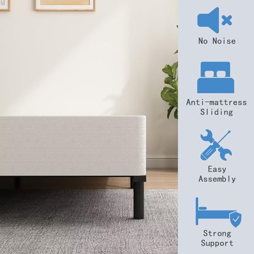 ALDRICH Box Springs King Size 9 Inch Heavy Duty Metal Mattress Foundation