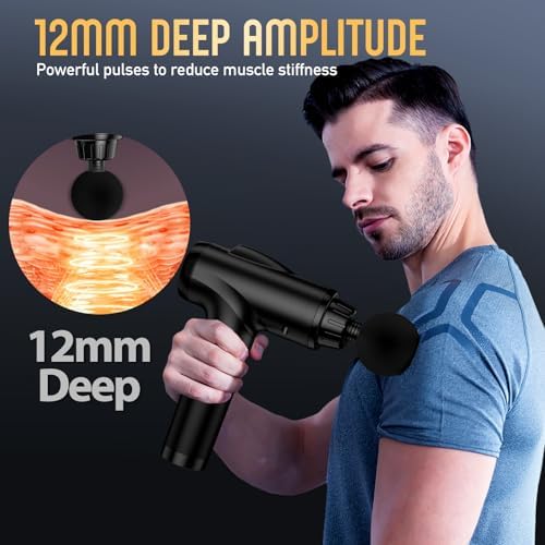 OLsky Massage Gun Deep Tissue 30 Speeds 9 Attachments Handheld (Black)
