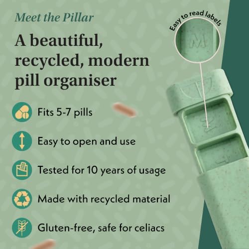 Pillar 7-Day Pill Case - Aesthetic Travel Pill Organizer - Weekly Pill Box