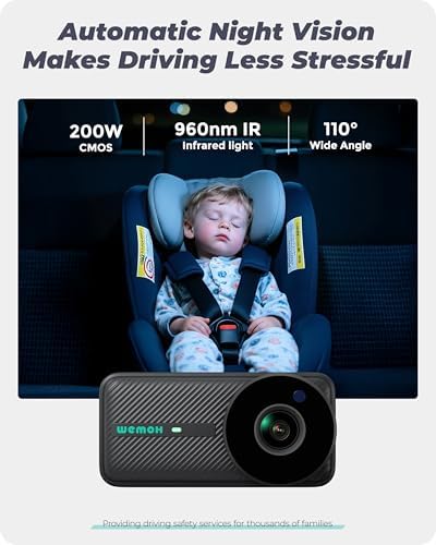 Magnetic Baby Car Camera with 5" 1080P IPS Monitor for Rear Facing