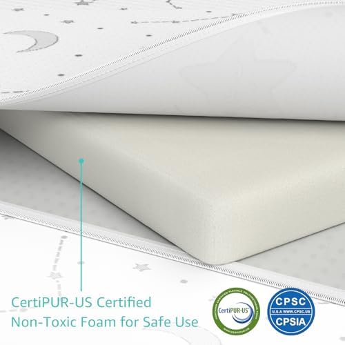 YENING Trifold Pack and Play Mattress Pad Foldable 38x26 Breathable