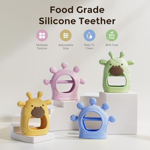 Momcozy Baby Teether Toys | Food Grade Silicone Teether Baby Toys | Yellow