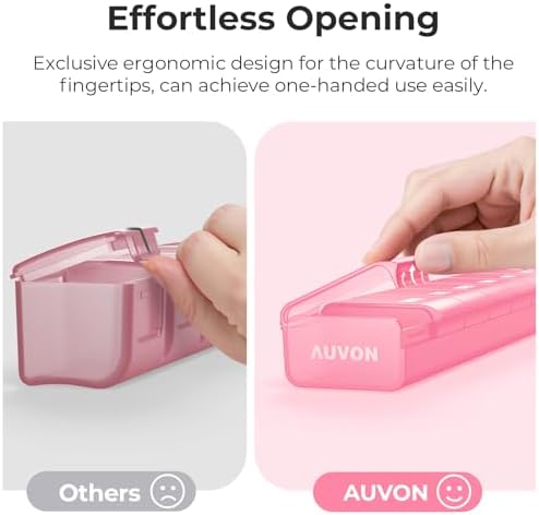 AUVON Weekly Pill Organizer with Effortless Opening Design, BPA-Free