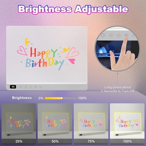 Cosmody Rechargeable LED Drawing Board,Gift for Boys Girls Ages 3+ (White)